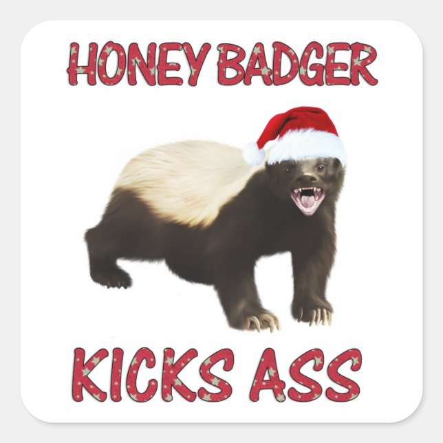 Honey Badger Kicks... Square Sticker (Front)