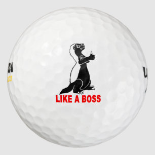 Honey badger, like a boss golf balls