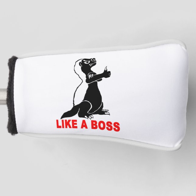 Honey badger, like a boss golf head cover (Front)