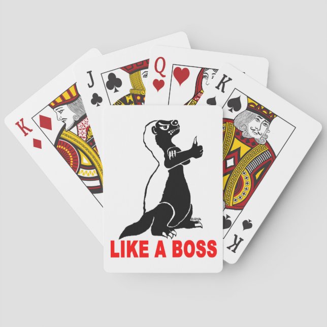 Honey badger, like a boss playing cards (Back)