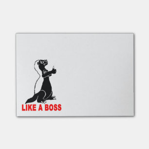 Honey badger, like a boss post-it notes