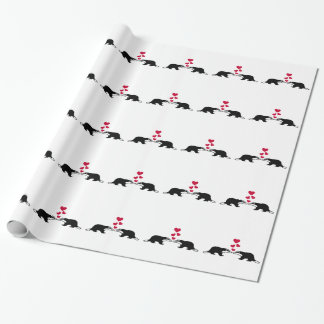 Honey badger love hearts wrapping paper