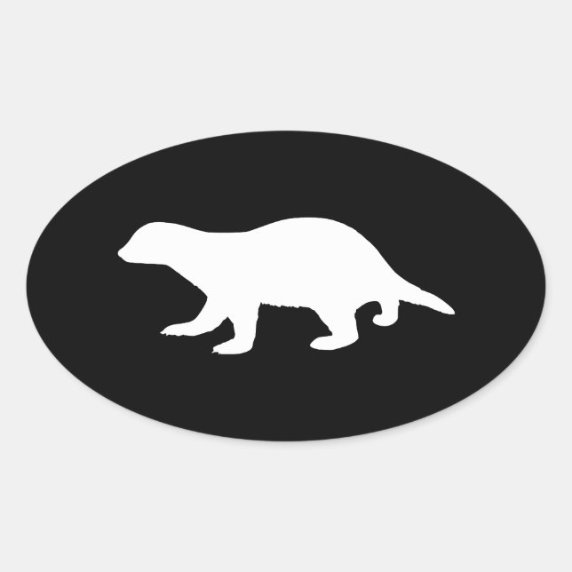 Honey Badger Oval Sticker (Front)