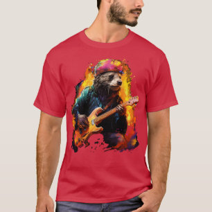 Honey Badger Playing Guitar T-Shirt