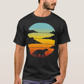 Honey Badger Retro Sunset Vintage 60s 70s Shirt fo