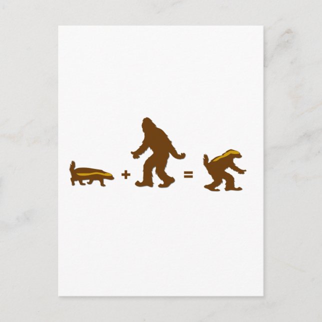 Honey Badger Sasquatch Hybrid Postcard (Front)