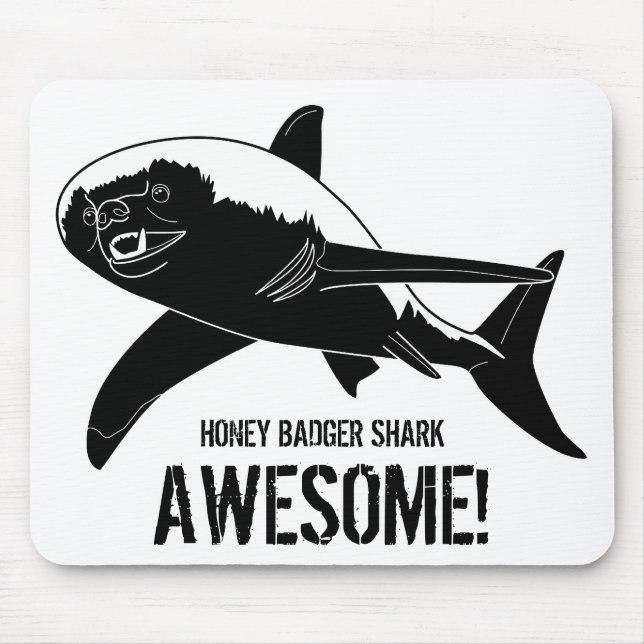 Honey Badger Shark Awesome! Mouse Mat (Front)