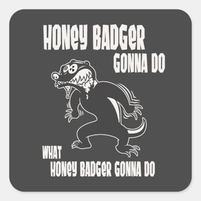 Honey Badger Square Sticker (Front)