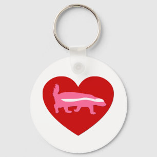 honey badger valentine key ring
