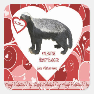 Honey Badger Valentine's Day Stickers