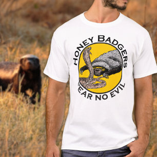 Honey Badger verses snake funny quote T-Shirt
