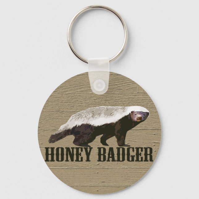 Honey Badger Wild Animal Key Ring (Front)
