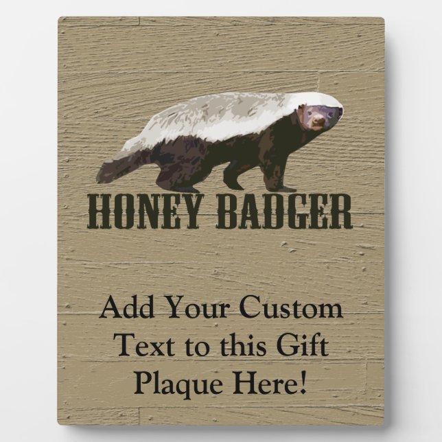 Honey Badger Wild Animal Plaque (Front)