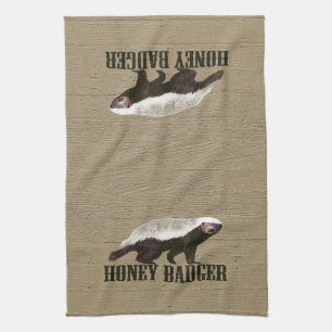 Honey Badger Wild Animal Tea Towel
