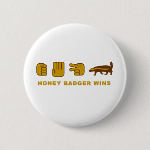 honey badger wins 6 cm round badge