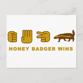 honey badger wins postcard