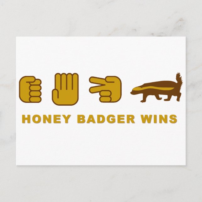 honey badger wins postcard (Front)