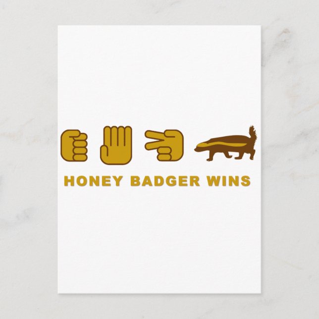 honey badger wins postcard (Front)