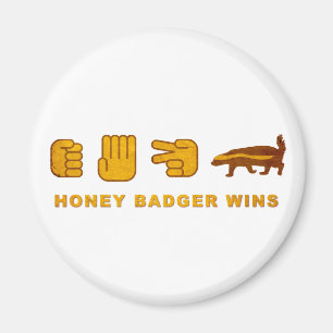 Honey Badger Wins - (Vintage) Rock Paper Scissor Magnet