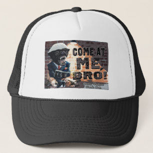 Honey Badger with Machine Gun Trucker Hat