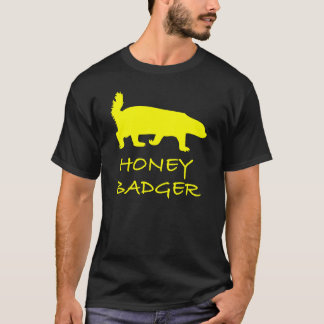 Honey Badger yellow on Black T-Shirt