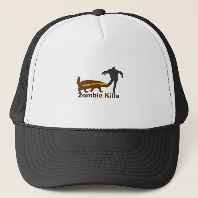 Honey Badger Zombie Killa Trucker Hat (Front)