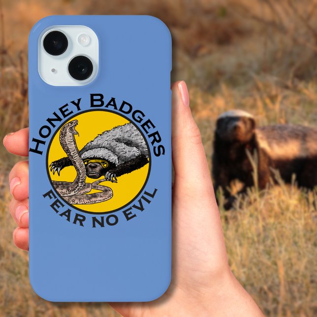 Honey Badgers Fear no Evil Quote Case-Mate iPhone Case (Honey badger quote fear no evil badass honey badger and snake illustration phone case)