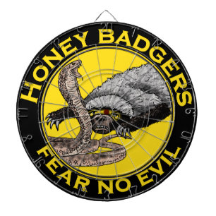 Honey Badgers Fear no Evil Yellow Scary Animal Art Dartboard