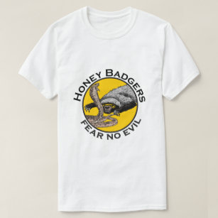 Honey Badgers Fear no Evil Yellow Scary Animal Art T-Shirt