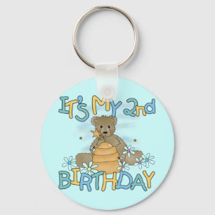 Honey Bear 2nd Birthday T-shirts and Gifts Key Ring