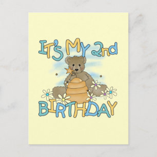 Honey Bear 2nd Birthday T-shirts and Gifts Postcard