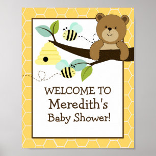 Honey Bear and Bee 8x10 Sign