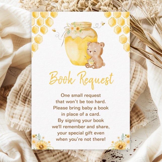 Honey Bear Baby Shower Book Request Enclosure Card (Creator Uploaded)