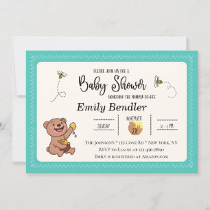Honey Bear Baby Shower Invitation