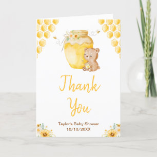 Honey Bear Baby Shower Thank You Card