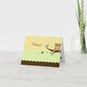 HONEY BEAR & BEE Folded Thank you note Card