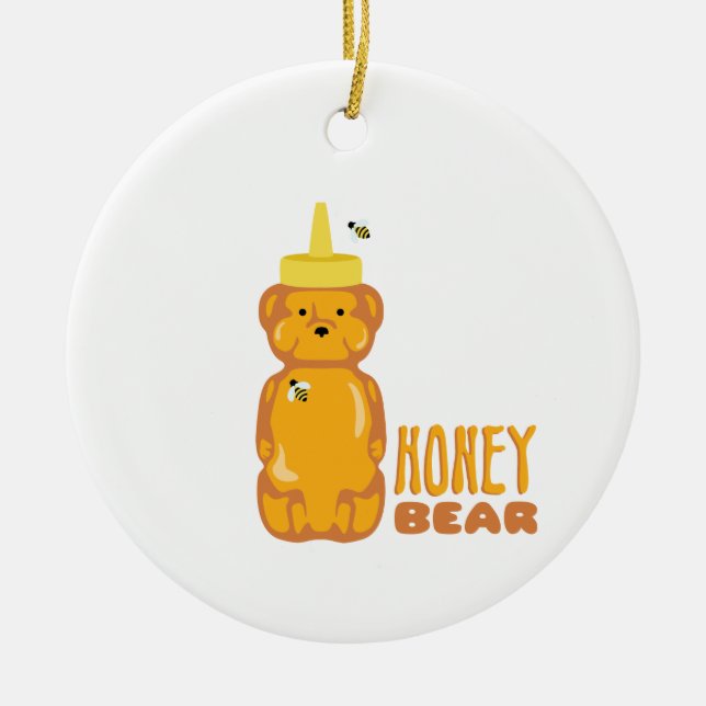Honey Bear Ceramic Tree Decoration (Front)