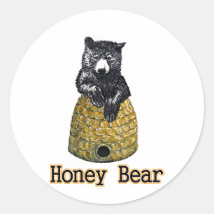 honey bear classic round sticker