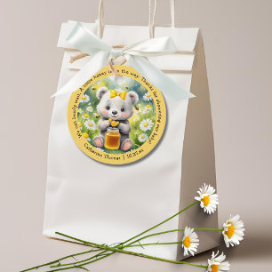 Honey Bear Daisy Flower Garden Spring Baby Shower  Favour Tags