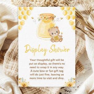 Honey Bear Display Baby Shower Enclosure Card