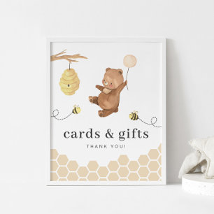 Honey Bear First Bee-day Cards Gifts Sign