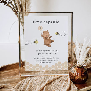 Honey Bear First Bee-day Time Capsule Poster