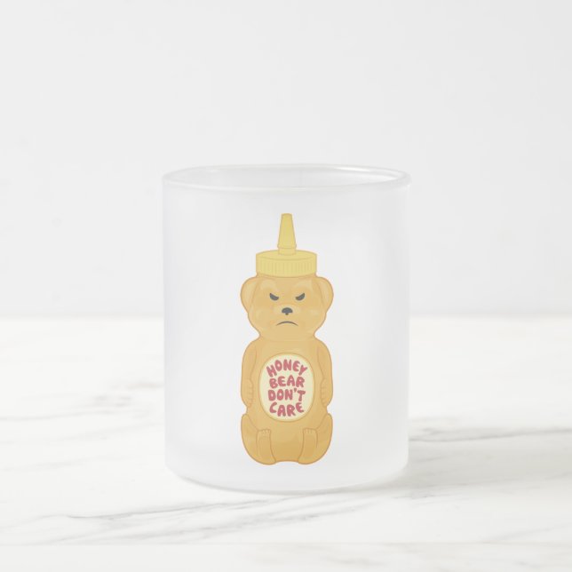 Honey Bear Frosted Glass Coffee Mug (Center)