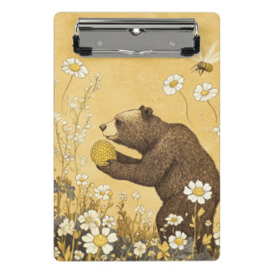 Honey Bear in Wildflower Meadow Mini Clipboard