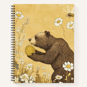 Honey Bear in Wildflower Meadow Notebook