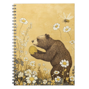 Honey Bear in Wildflower Meadow Notebook