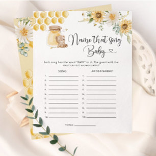Honey bear name that song baby shower game