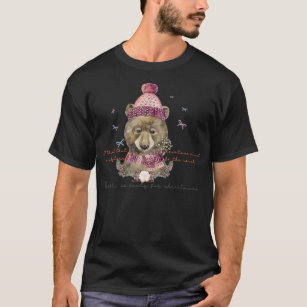 honey bear with christmas beanies and scarf T-Shirt