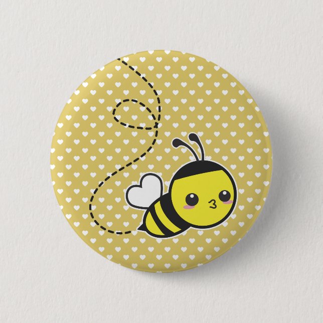 Honey Bee 6 Cm Round Badge (Front)