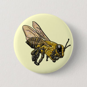 Honey Bee 6 Cm Round Badge